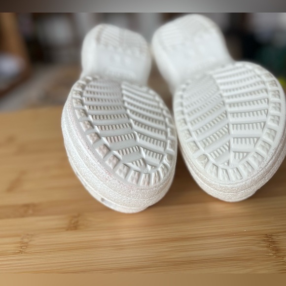 Crocs White Glitter Stud Bae Women’s 7 Studded Punk Crocs - Picture 5 of 12